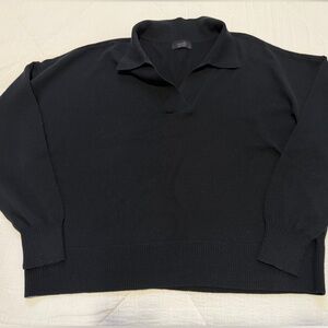 Nuuds Luxe Knit Black Polo Sweater